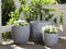 Beliani KANNIA - Flowerpot - Gray - 55 cm - Clay-fiber mixture