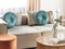 Beliani UDALA - Decorative cushion - Blue - Velvet