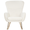 Beliani ANASET - Rocking chair - White/Gold - Bouclé
