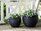 Beliani ZAKROS - Flowerpot - Black - 50 cm - Clay-fiber mixture