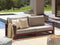 Beliani TIMOR - 2-seater lounge set - Dark wood color - Acacia wood