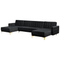 Beliani ABERDEEN - U-shape sofa - Black - Velvet