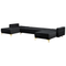 Beliani ABERDEEN - U-shape sofa - Black - Velvet