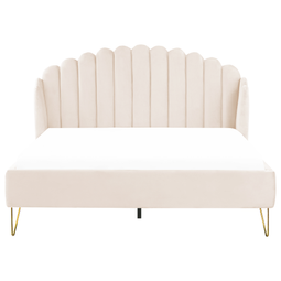 Beliani AMBILLOU - Double bed - Gold - 180 x 200 cm - Velvet