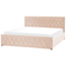 Beliani ROCHEFORT - Double bed - Beige - 180 x 200 cm - Velvet