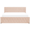 Beliani ROCHEFORT - Double bed - Beige - 180 x 200 cm - Velvet