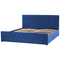 Beliani ROCHEFORT - Double bed - Blue - 180 x 200 cm - Velvet