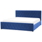 Beliani ROCHEFORT - Double bed - Blue - 180 x 200 cm - Velvet