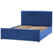 Beliani ROCHEFORT - Double bed - Blue - 140 x 200 cm - Velvet