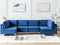 Beliani EVJA - Corner sofa 6-seater - Blue - Velvet