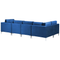 Beliani EVJA - Corner sofa 6-seater - Blue - Velvet