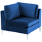 Beliani EVJA - Corner sofa 6-seater - Blue - Velvet
