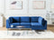 Beliani EVJA - Corner sofa 4-seater - Blue - Left side - Velvet