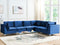 Beliani EVJA - Corner sofa - Blue - Left side - Velvet