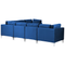 Beliani EVJA - Corner sofa - Blue - Left side - Velvet