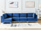 Beliani EVJA - Corner sofa 5-seater - Blue - Right side - Velvet