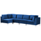 Beliani EVJA - Corner sofa 5-seater - Blue - Right side - Velvet