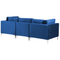Beliani EVJA - Corner sofa with 4-seater ottoman - Blue - Left side - Velvet