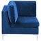 Beliani EVJA - Corner sofa with 4-seater ottoman - Blue - Left side - Velvet