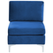 Beliani EVJA - Corner sofa with 4-seater ottoman - Blue - Left side - Velvet