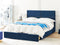 Beliani VERNOYES - Double bed - Blue - 180 x 200 cm - Velvet