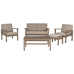 Beliani MANILA - Lounge set for 4 - Dark wood color - Acacia wood
