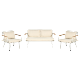 Beliani MONTESILVANO - Lounge set for 4 - White with Beige - Steel