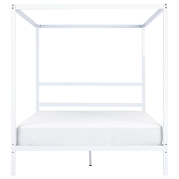 Beliani LESTARDS - Canopy bed - White - 160 x 200 cm - Steel
