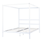 Beliani LESTARDS - Canopy bed - White - 160 x 200 cm - Steel