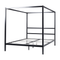 Beliani LESTARDS - Canopy bed - Black - 140 x 200 cm - Steel