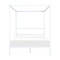 Beliani LESTARDS - Canopy bed - White - 140 x 200 cm - Steel