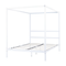 Beliani LESTARDS - Canopy bed - White - 140 x 200 cm - Steel
