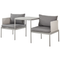 Beliani TERRACINA - Lounge set for 2 - Light gray - Aluminum