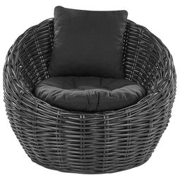 Beliani LERICI - Garden chair - Black - Rattan