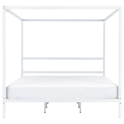 Beliani LESTARDS - Canopy bed - White - 180 x 200 cm - Steel
