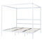 Beliani LESTARDS - Canopy bed - White - 180 x 200 cm - Steel