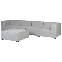 Beliani AREZZO - Garden bench for 4 - Light gray - Polyester