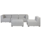 Beliani AREZZO - Garden bench for 4 - Light gray - Polyester