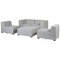 Beliani AREZZO - Garden bench for 4 - Light gray - Polyester