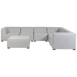 Beliani AREZZO - Lounge set for 7 Right sided - Light gray - Polyester
