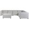 Beliani AREZZO - Lounge set for 7 Right sided - Light gray - Polyester