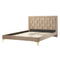 Beliani LIMOUX - Double bed - Taupe - 140 x 200 cm - Velvet
