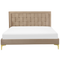 Beliani LIMOUX - Double bed - Taupe - 140 x 200 cm - Velvet