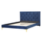 Beliani LIMOUX - Double bed - Dark blue - 140 x 200 cm - Velvet