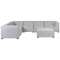 Beliani AREZZO - Lounge set for 7 - Left sided - Light gray - Polyester