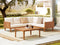 Beliani BARATTI - Lounge set for 4 - Light wood color/Beige - Acacia wood