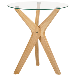 Beliani VALLEY - Coffee table set of 2 - Light wood - Safety glass