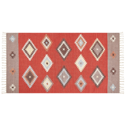 Beliani LORUT - Kilim rug - Multicolored - 80 x 150 cm - Cotton
