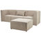 Beliani LEMVIG - Three-seater sofa - Taupe - Universal - Corduroy