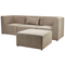 Beliani LEMVIG - Three-seater sofa - Taupe - Universal - Corduroy
